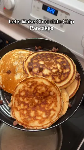 Make Delicious Chocolate Chip pancakes with me here are the ingredients and steps  2 Cups of pancake Mix  2 Eggs  2 Tbs of vegetable Oil  1 cup of Chocolate Chips  Stir Batter  Pour your batter into your pancake dispenser  Grab a pan or pancake stove and set it to medium low and make sure to oil it or butter the pan down  Put your batter and let it sit for 1 min on each side  All done enjoy your pancakes ‼️#cooking #pancakes #cookwithme #tiktopshop #tiktokmademebuyit 
