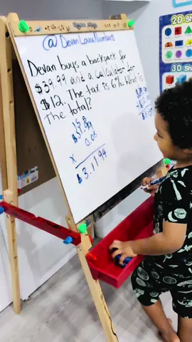 My 3-year-old is already solving word problems with percentages! 🥰🙏🏽💙#devanlovesnumbers #babygenius #agt #math #smart 