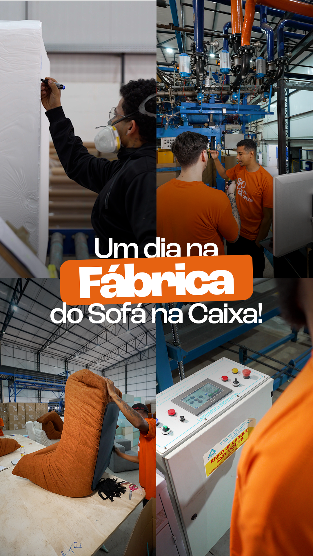 Entre máquinas, tecido e muita dedicação, é aqui que cada sofá ganha vida. ✨ Nossa fábrica trabalha todos os dias para transformar pedidos em momentos de conforto, só nessa planta, são de 800 a 1200 sofás produzidos. 🧡 #seucantinhofavorito #sofanacaixa #sofamodular #decoracao #casadecor #interiordesign #homedecor #design #estilocomconforto #moveiscriativos #decoracomestilo