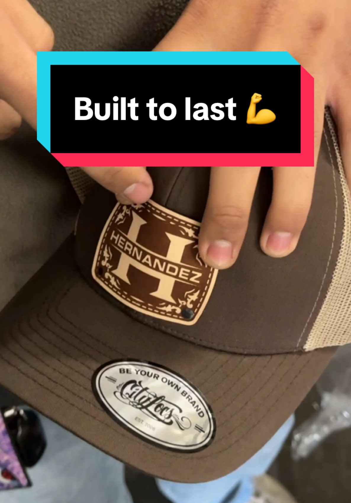 Our Custom Initials Monogram Hats are built to last bc of our unique riveting method so you’ll never have to worried about the leather patch peeling or falling off 👌🏼 #customhat #leatherpatchhats #snapback #customcaps 