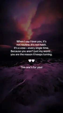 Love is not just a word—it’s a promise. Every “I love you” isn’t habit, it’s a vow, a reminder that you are my life, my heartbeat, and my forever. 💍❤️ In a world full of noise, love like this is rare… when you find it, you hold it close and never let it go.  #fyp #Love #lovequotes #relationshipgoals #loveyou 