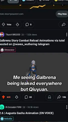 I like Galbrena but where is Qiuyuan. Isn't she from the same patch as her. #Qiuyuan #Galbrena #Wuwa #Wutheringwaves #fyp 