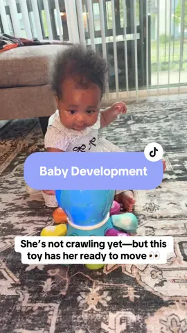 My baby isn’t crawling yet, but this Baby Einstein Crawl & Chase Pal has her so focused and engaged! It lights up, plays music, and moves around to grab her attention—and I can already tell it’s helping build her motor skills. Such a fun toy for tummy time, floor play, and early developmental stages. Perfect for babies 5–10 months who are curious but not quite mobile yet! 🐙💜 #babydevelopment #babymilestones #babymilestone #tummytime #babycrawling 