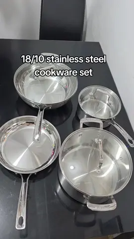 Chef's classics 18/10 stainless steel 7pcs cookware set. 💞 #chefsclassics #cookwareset #stainlesssteelcookware 