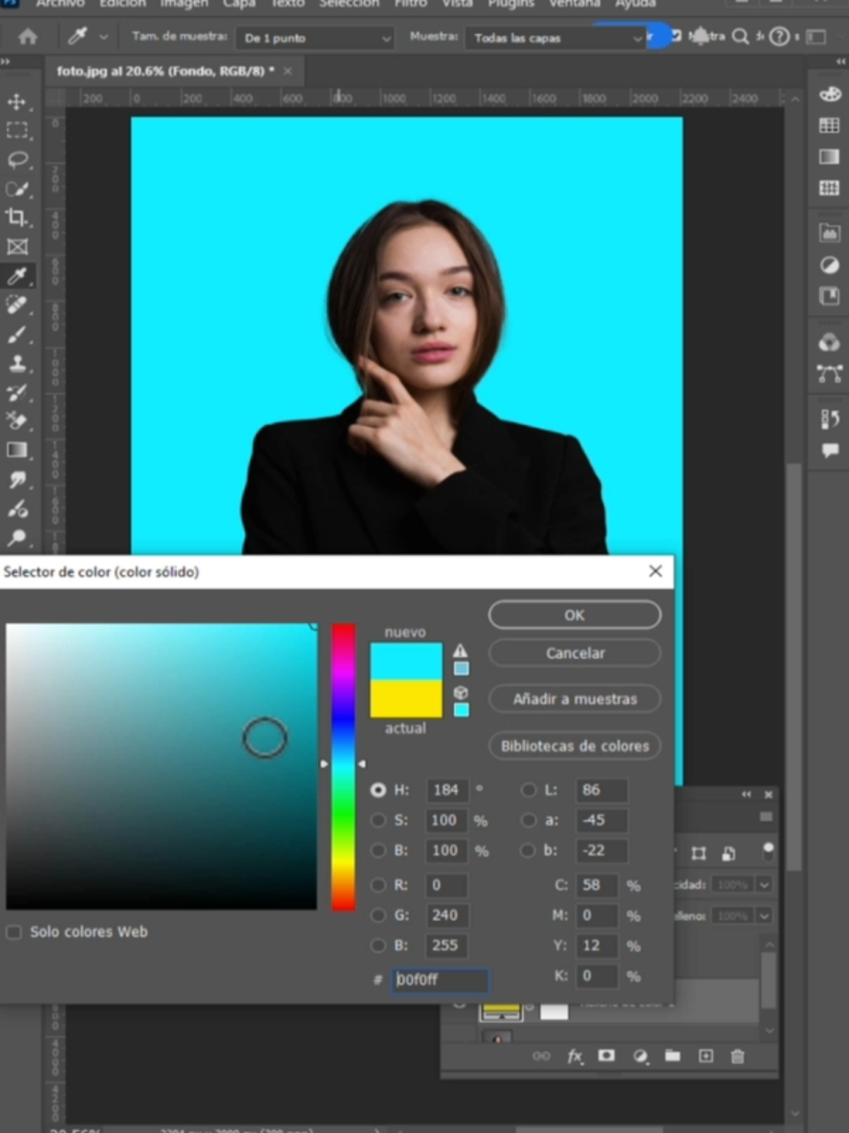 Quitar fondo con lazo #estudiasinlimites #photoshopfacil #challengediseñador #learclass