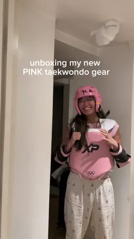 bout to be the cutest taekwondo fighter at training☺️ thank you so much @Protec Martial Arts for my new pink taekwondo gear🩷 #taekwondo #martialarts #tkd #sparring #taekwondogirl 