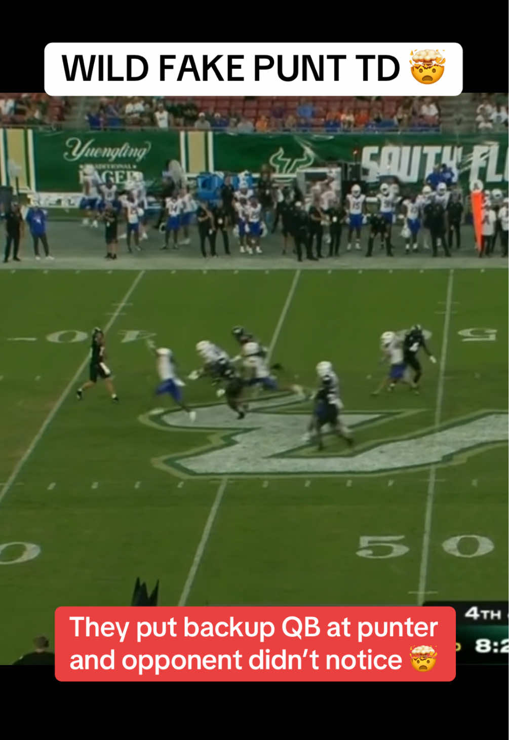 INSANE FAKE PUNT BY USF. 😱😱 #CollegeFootball #football #usf #boisestate #sports 