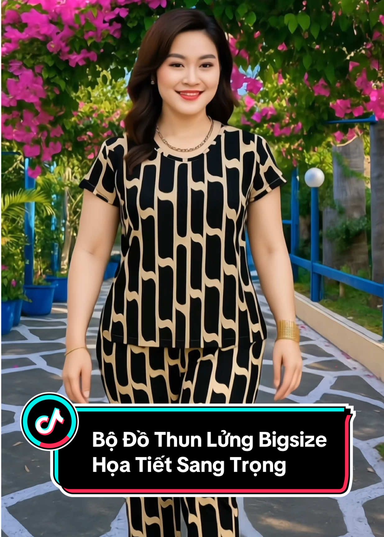 Bộ Đồ Thun Lửng Bigsize Họa Tiết Sang Trọng #quanaotrungnien #dobotrungnien #thoitrangtrungnien 