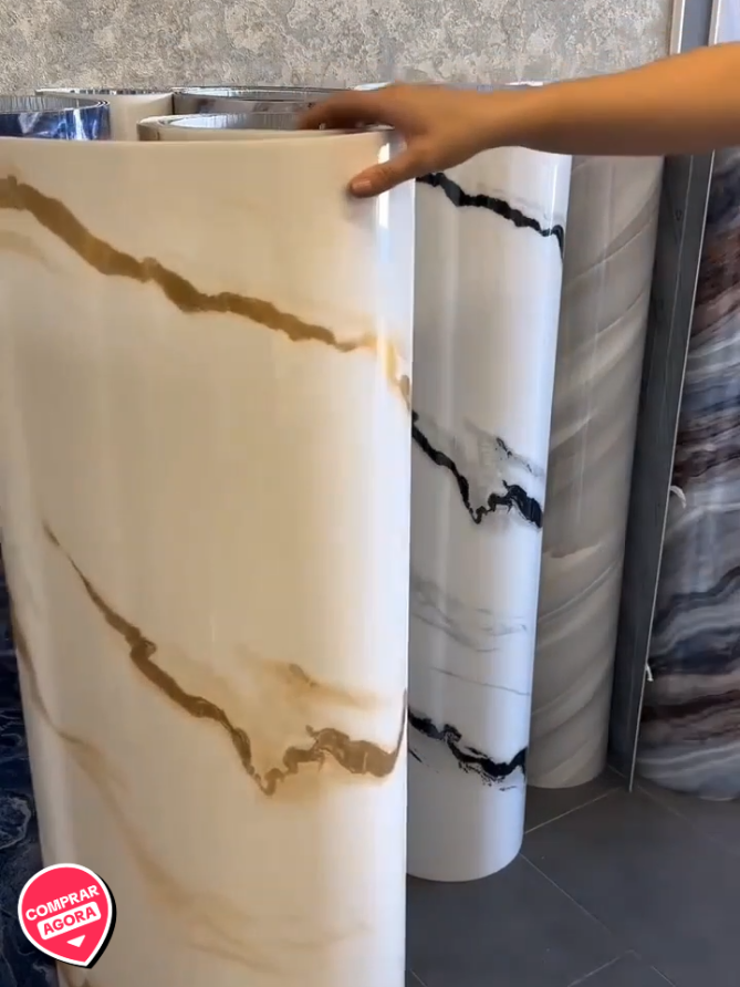 Placa efeito marmorizado autocolante gigante  #decoracao #papeldeparede #adesivo #marmore 