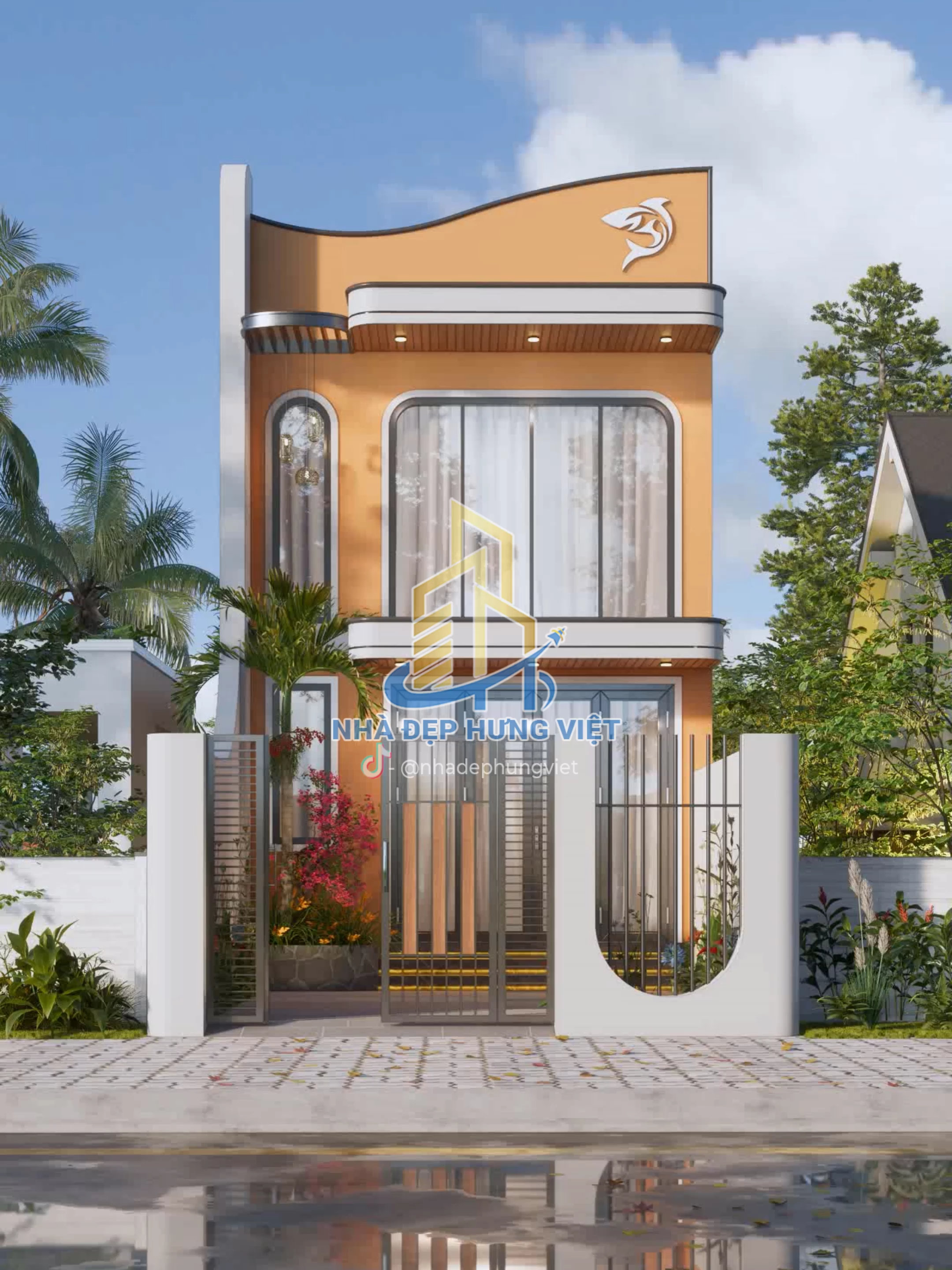 Mẫu nhà cấp 4 gác lửng mặt tiền 5m x 15m #nhadephungviet #maunhadep2025 #thietkenha #nhacap4 #xaydungtrongoi #maunhagaclung