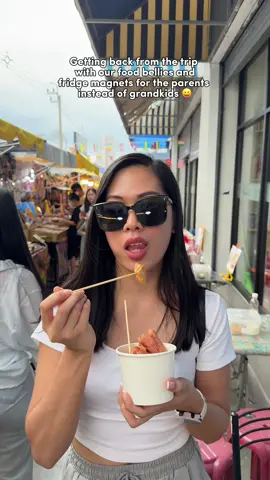 Getting back from our Thailand trip with our food bellies and fridge magnets for the parents instead of grandkids 😝 #Bangkok #Thailand #Travel #Explore #fyp 