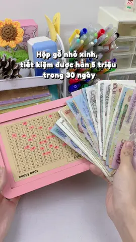 Hộp gỗ nhỏ xinh , tiết kiệm được hẳn 5 triệu đồng trong vòng 30 ngày#Happybirds #happybirdscontent #LearnOnTikTok #hoptietkiem #tietkiem 