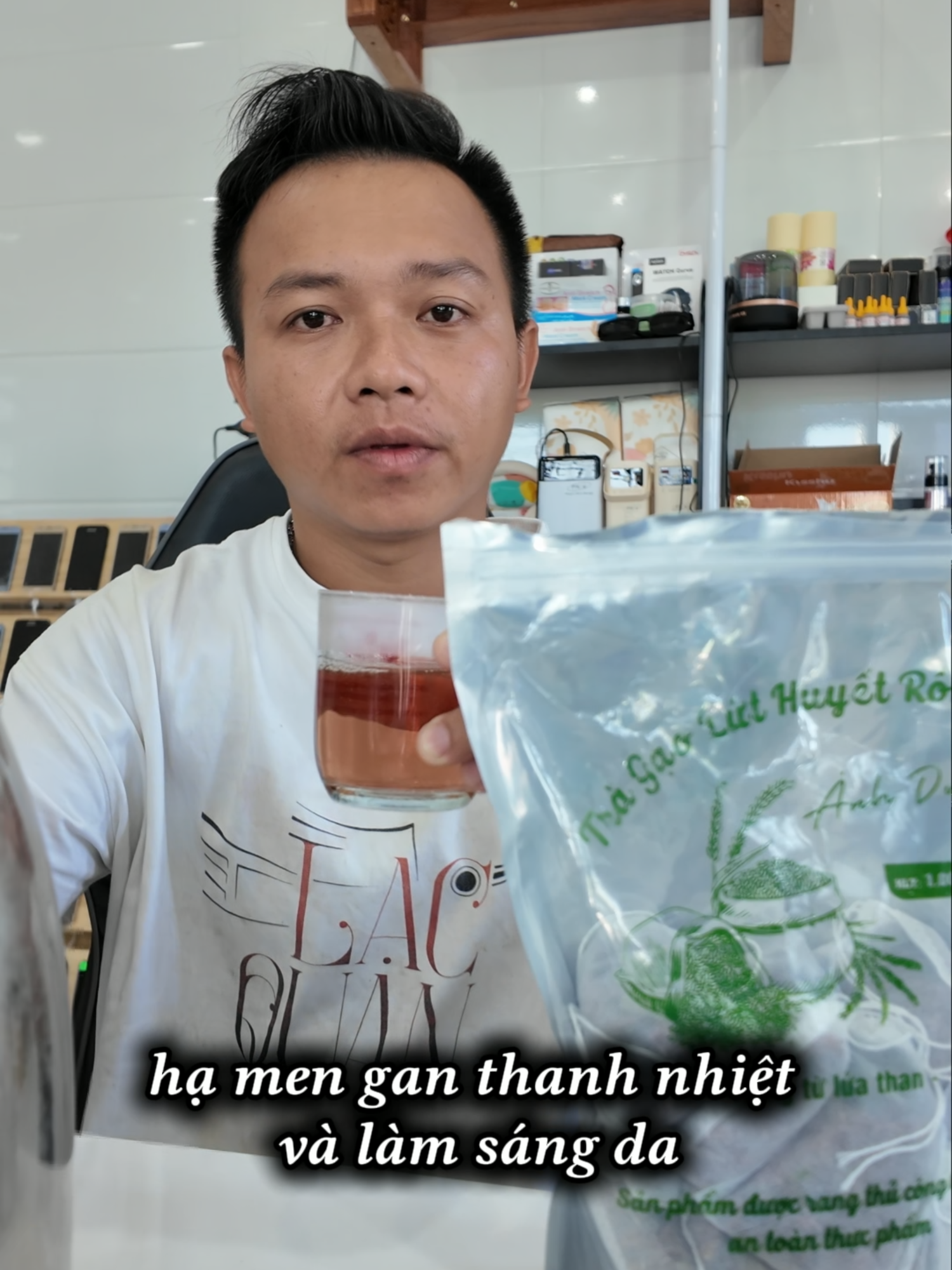 trà gạo lứt huyết rồng hỗ trợ gan