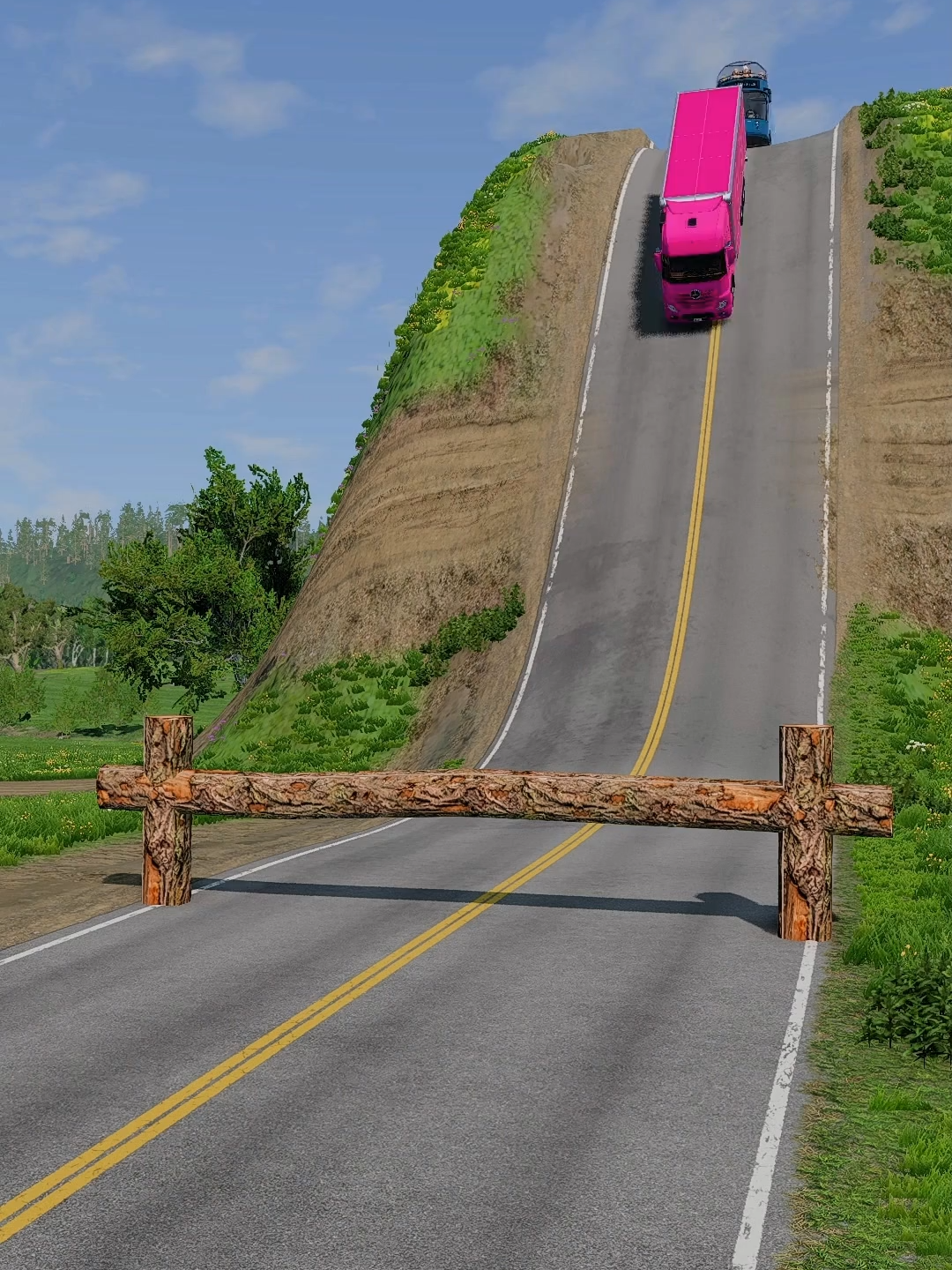 City Buses vs Dumper Truck vs LogTrap - BeamNG.drive! #tik_tok #bollards #hammer #beamng