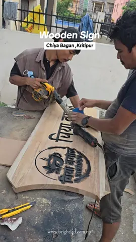 Opening Soon Thank you for choosing us @anshverma100 #chiyabagan #kritipur #woodensign #brightled #fyp 