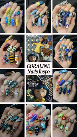 1 set only $23, nail handmade ✨✨😱💅🏻 #bubblenailart #handmadenails #halloweennails #coralinenails #nailinspo 