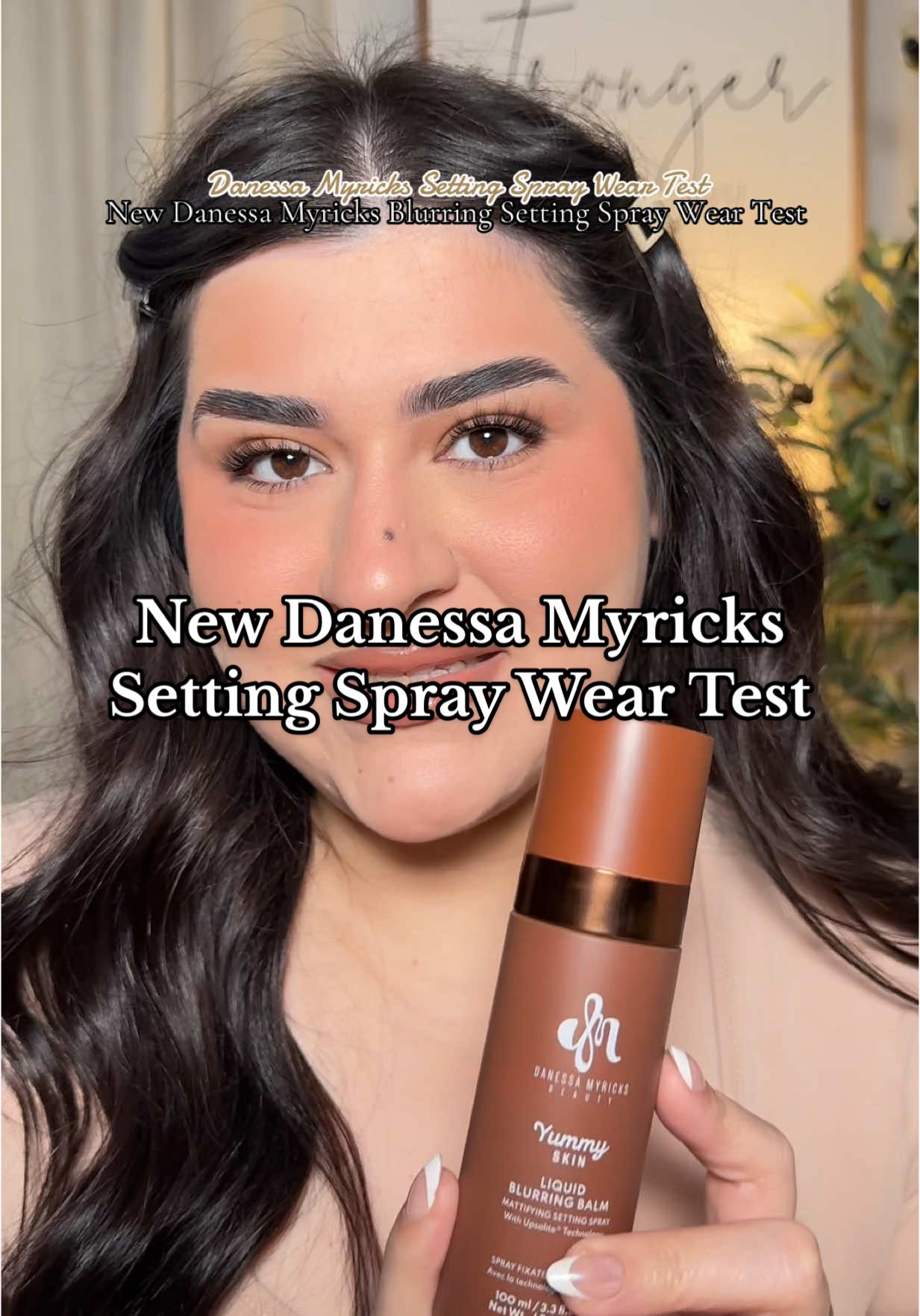 Replying to @moni_pad13 part 2 WEAR TEST on the new @DanessaMyricksBeauty blurring setting spray #makeup #newmakeup #makeupreview #oilyskin 