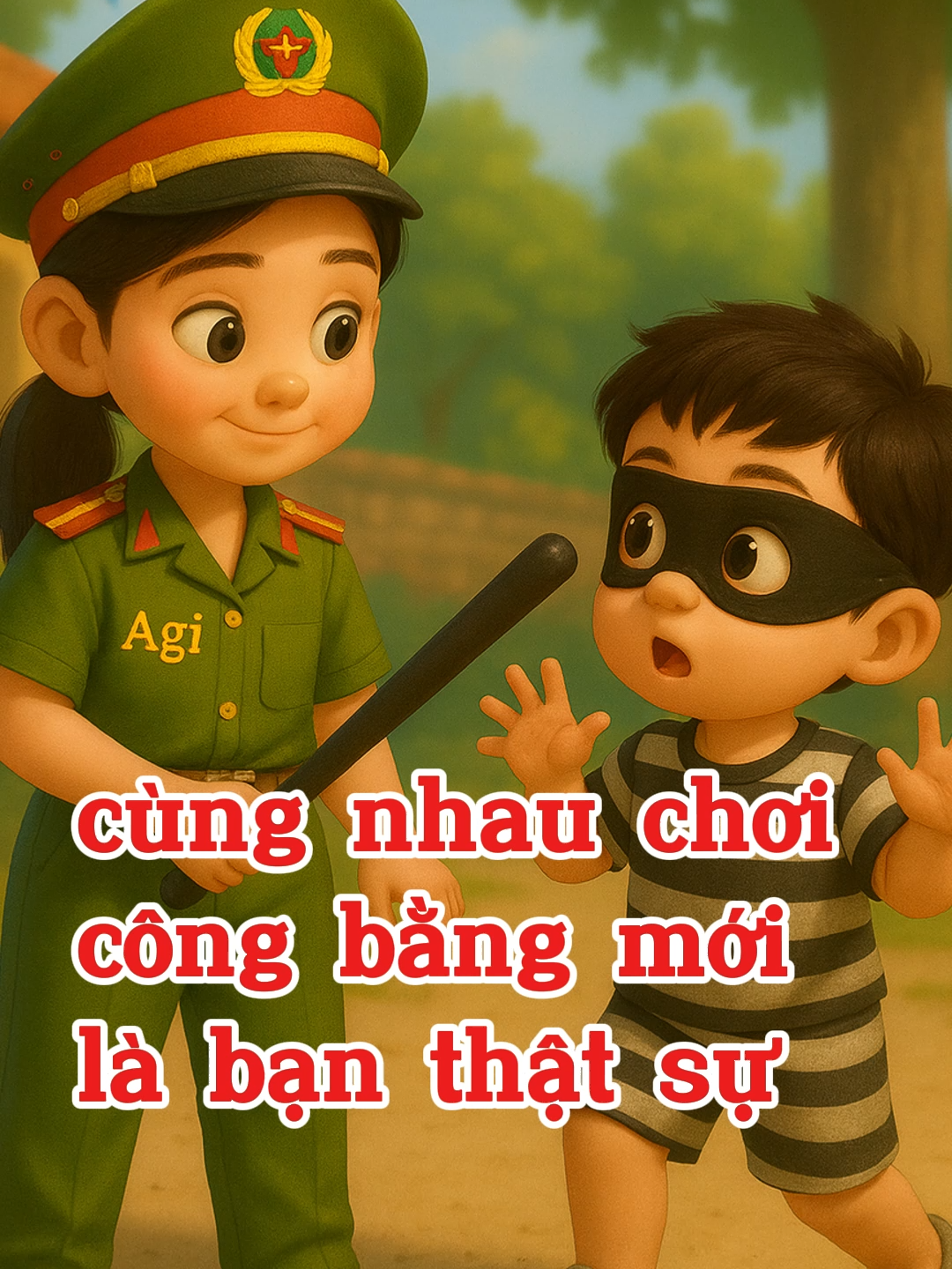 Bạn thật sự là người để mình ép buộc… hay để cùng nhau chơi công bằng Hai đứa trẻ cùng chơi trò “cảnh sát và kẻ trộm”. Một đứa luôn muốn mình làm “cảnh sát”, bắt bạn phải đóng vai “kẻ trộm”. Nhưng lần này, bạn nhỏ kia đã dám nói: “Bạn thật thì không bắt ép, phải chơi công bằng mới vui.” Câu chuyện tưởng chừng nhỏ bé, nhưng lại dạy ta bài học lớn: Tình bạn không phải là nghe lời tuyệt đối, mà là tôn trọng và bình đẳng. Nếu một người cứ ép, còn một người cứ chịu, thì đó đâu còn là tình bạn thật sự. Bạn thấy sao? Có khi nào bạn từng rơi vào tình huống này chưa?#daycondungcach #nuoicondungcach #nuoiconthongminh #videovairal #agihocnhanh