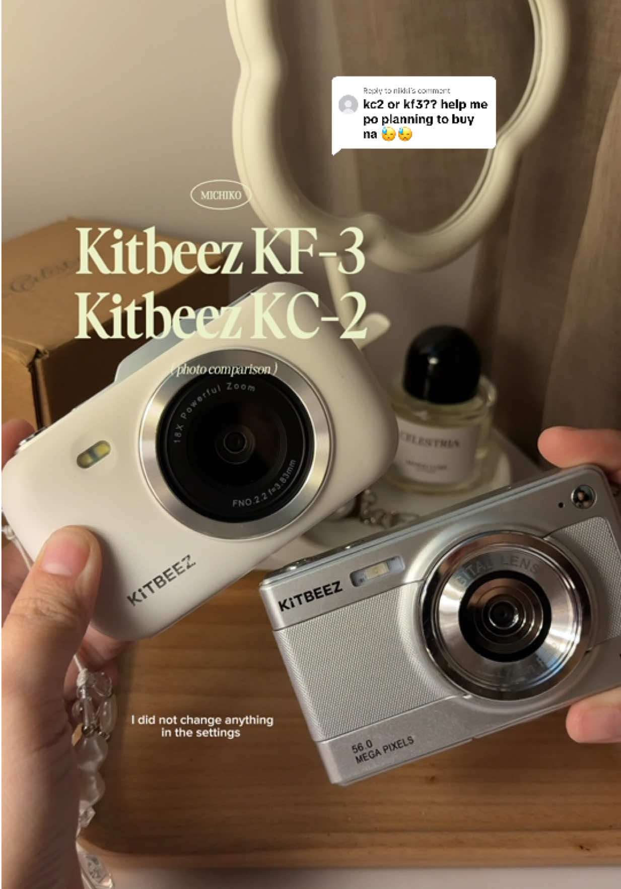 Replying to @nikki personally, I prefer the Kitbeez KF-3 🤍📸✨ how bout’ you? Which do you prefer? Hehe #tiktokfindsbymichiko #kitbeez #kitbeezkf3 #kitbeezkc2 #digicam 