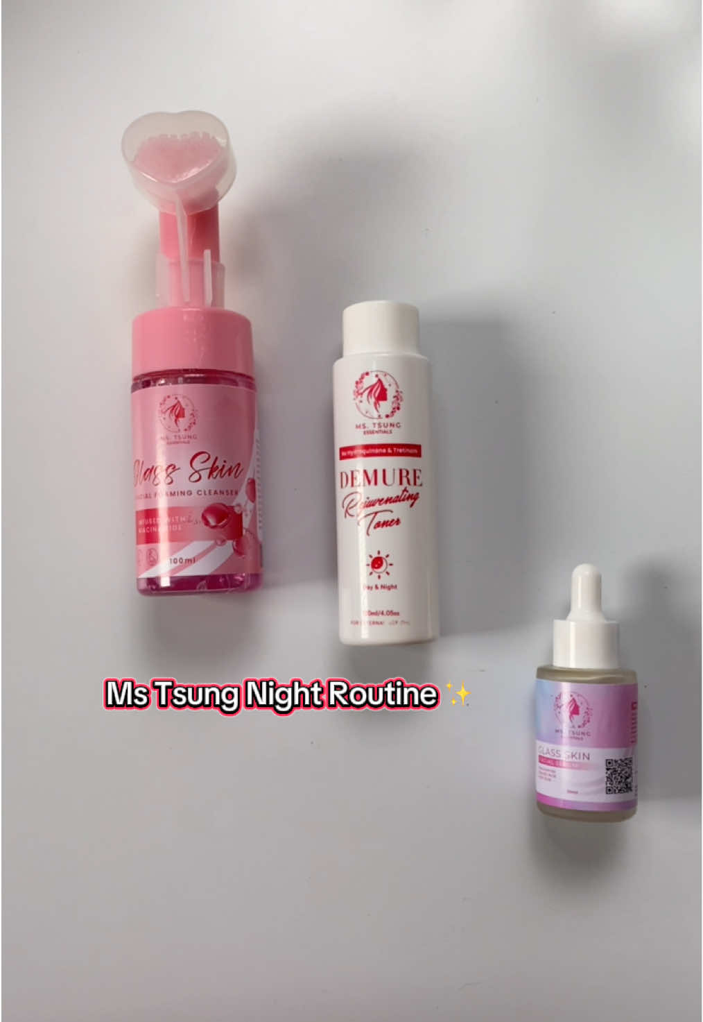 3 steps only for night routine para achieve ang glowing skin pag gising! 💕 #mstsungessentials #glassskin #alagangmstsung #nightroutine 