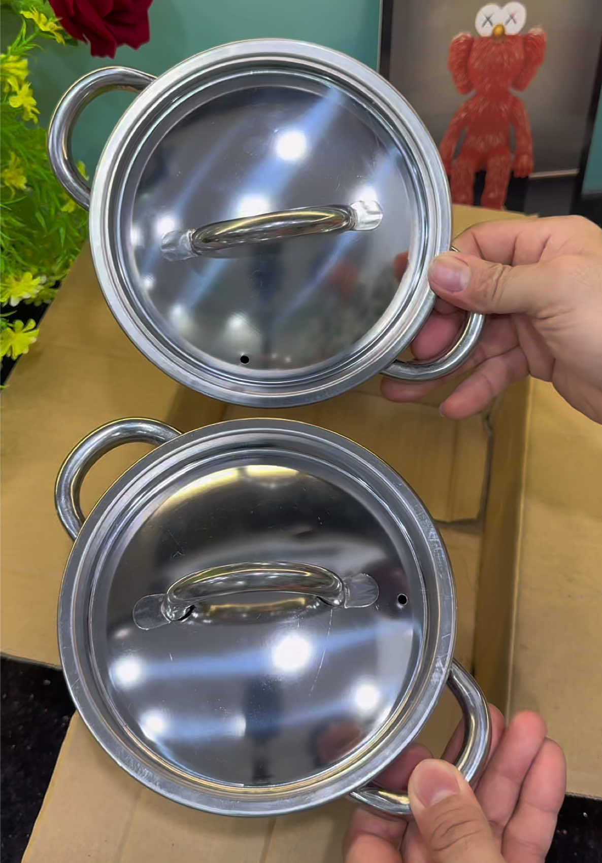 Combo 2 nồi inox dày 18cm chỉ 99k miễn ship#emkieutaphoa #noiinox #noiinoxcaocap #noiinox304