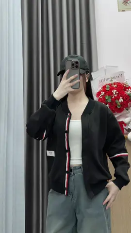Áo Khoác Nữ Bomber Nỉ 2 Da Chạy Viền Sọc #aokhoacnu #aokhoacbomber #aobomber #thoitrangnu #xuhuong 