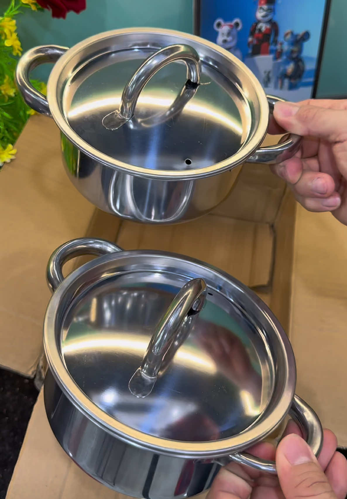 Combo 2 nồi inox dày 18cm chỉ 99k miễn ship#emkieutaphoa #noiinox #noiinoxcaocap #noiinox304