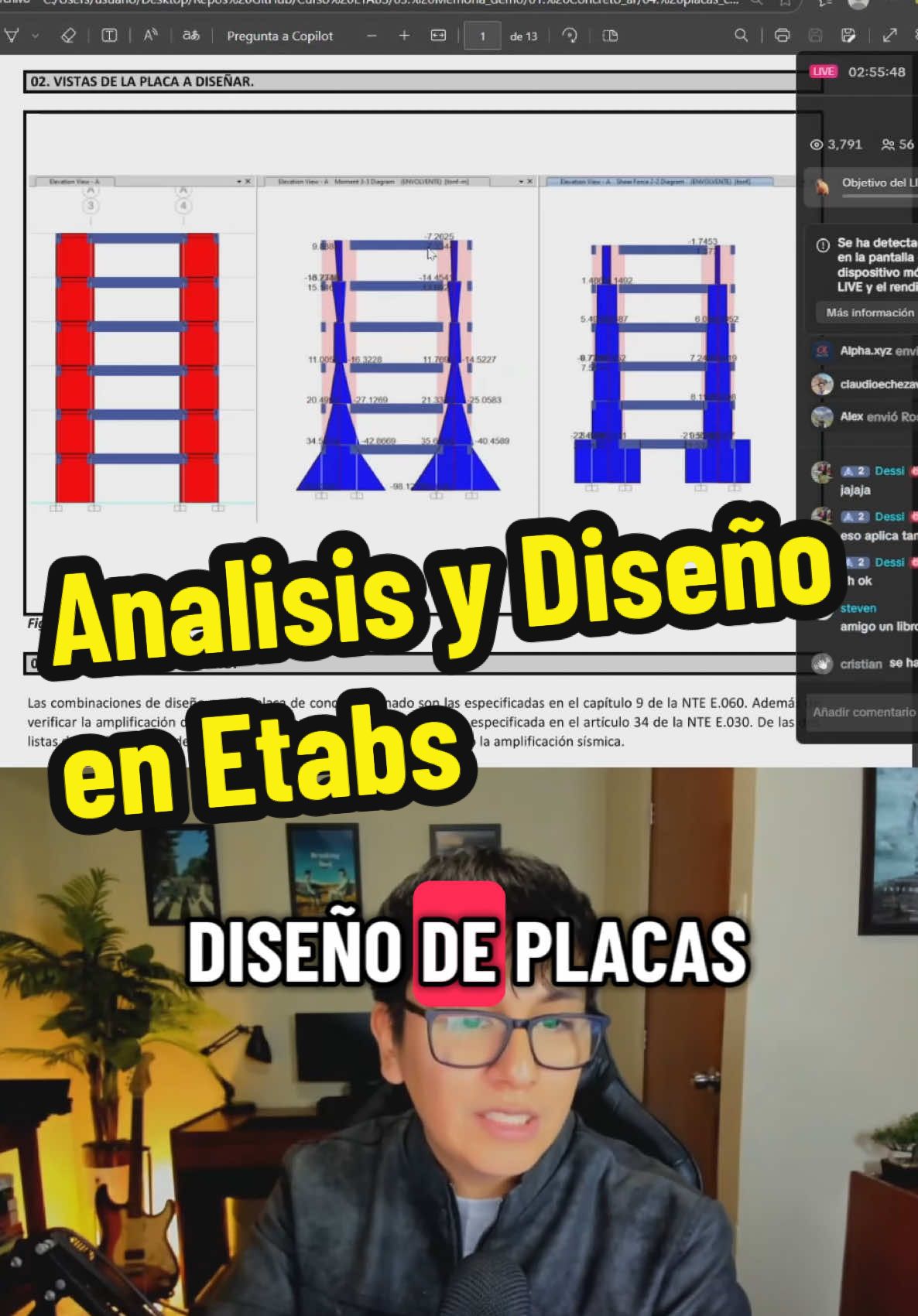 Análisis y Diseño de edificaciones de concreto armado con Etabs y Python  