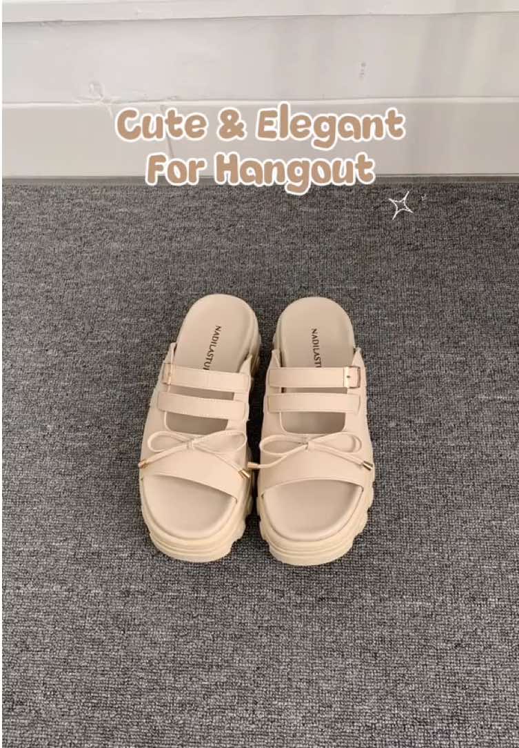 Rekomendasi sandal yang coco buat habgout nih😍 sandalnya elegant dan udah pasti nyaman dipkaia🫶🏻 #sandalplatform #fypシ #nadilastuff #sandalwanita ##viral 