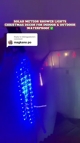Replying to @bibingpabola ilang tulog nalang BER months na, magandang pang Christmas decor itong LED Solar Meteor Shower Lights, waterproof at hindi na kailangan ng kuryente para mapa ilaw. #solarmeteorshowerlights #solarlights #christmaslights #ledlights #solarchristmaslights 