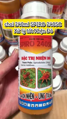 Chai Spiro 240SC hỗ trợ diệt nhện đỏ từ giai đoạn trứng đến trưởng thành, hạn chế tái phát, phòng trừ được nhện vàng, bọ trĩ, rệp sáp, rầy mềm. Không hiệu quả hoàn tiền #nongnghiep #saurieng #phanbon #chamsocsaurieng #spiro240sc 