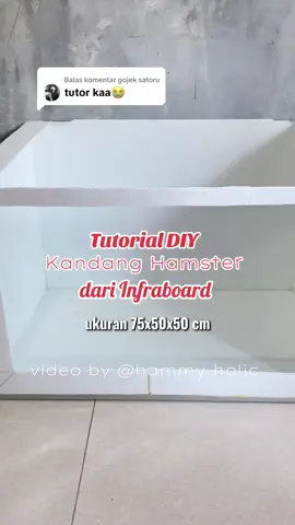 Membalas @gojek satoru tutorial DIY kandang Hamster dari infraboard ukuran 75x50x50 cm. aku yakin bakalan banyak yg pro & kontra yang bikin video ku ini fyp (PASTI)😂 FYI, kndang ini terinspirasi dari konten luar negeri yg bikin dari bahan gini, dia saranin pakai ukuran yg tebal, dan buat kerangka yg lebih kokoh, & TIDAK DISARANKAN untuk jenis hamster dewasa. untuk usia 1-5 bulan aja & tipe hamster yang ga suka gigit’. Overall sejauh ini aku pakai untuk hamster syrian yg anakan AMAN yaa.  #anabul #hamster #hamstersoftiktok #hamstergang #hamster_team🐹 #fyp #trending #foryoupage #diyproject #diykandang #kandanghamster #infraboard 