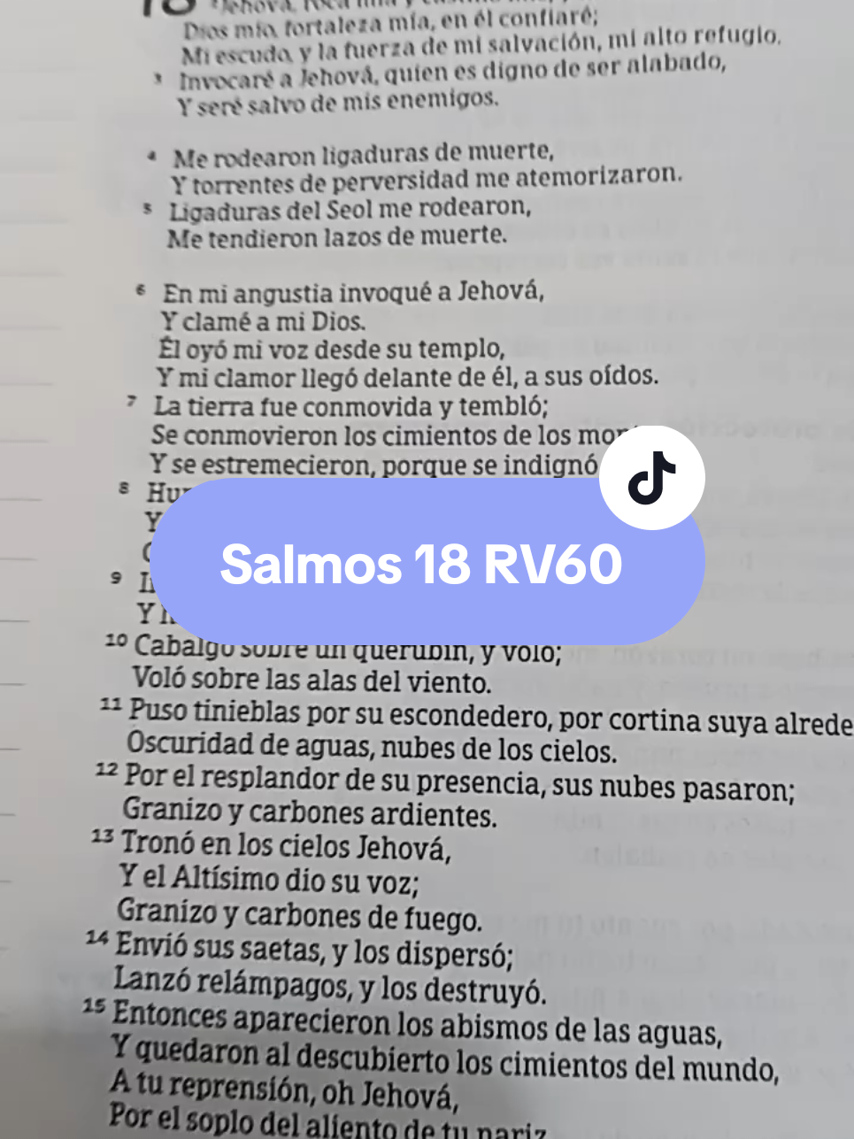 Salmos 18 Reina Valeria 1960 #biblia #cristianotiktok #tiktokcristiano #tiktokcristianos #fe