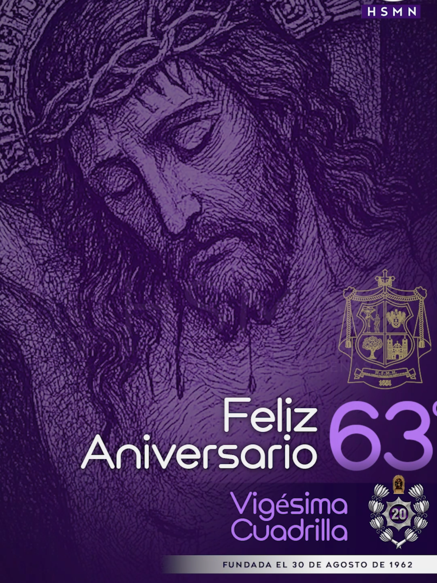 Señor de los Milagros de Nazarenas, esta cuadrilla te guarda con amor. Concédenos fidelidad y cuidado para custodiar lo sagrado. Amén. El Directorio General de la Hermandad del Señor de los Milagros de Nazarenas expresa su saludo Nazareno a la Vigésima Cuadrilla de nuestra institución al conmemorarse el 63° aniversario de fundación. Elevando una oración a nuestro Señor de los Milagros y a su Santa Madre, nuestra Virgen de la Nube, por la salud y bienestar de cada uno de sus componentes. #HSMNazarenas #CanalHNazarenas