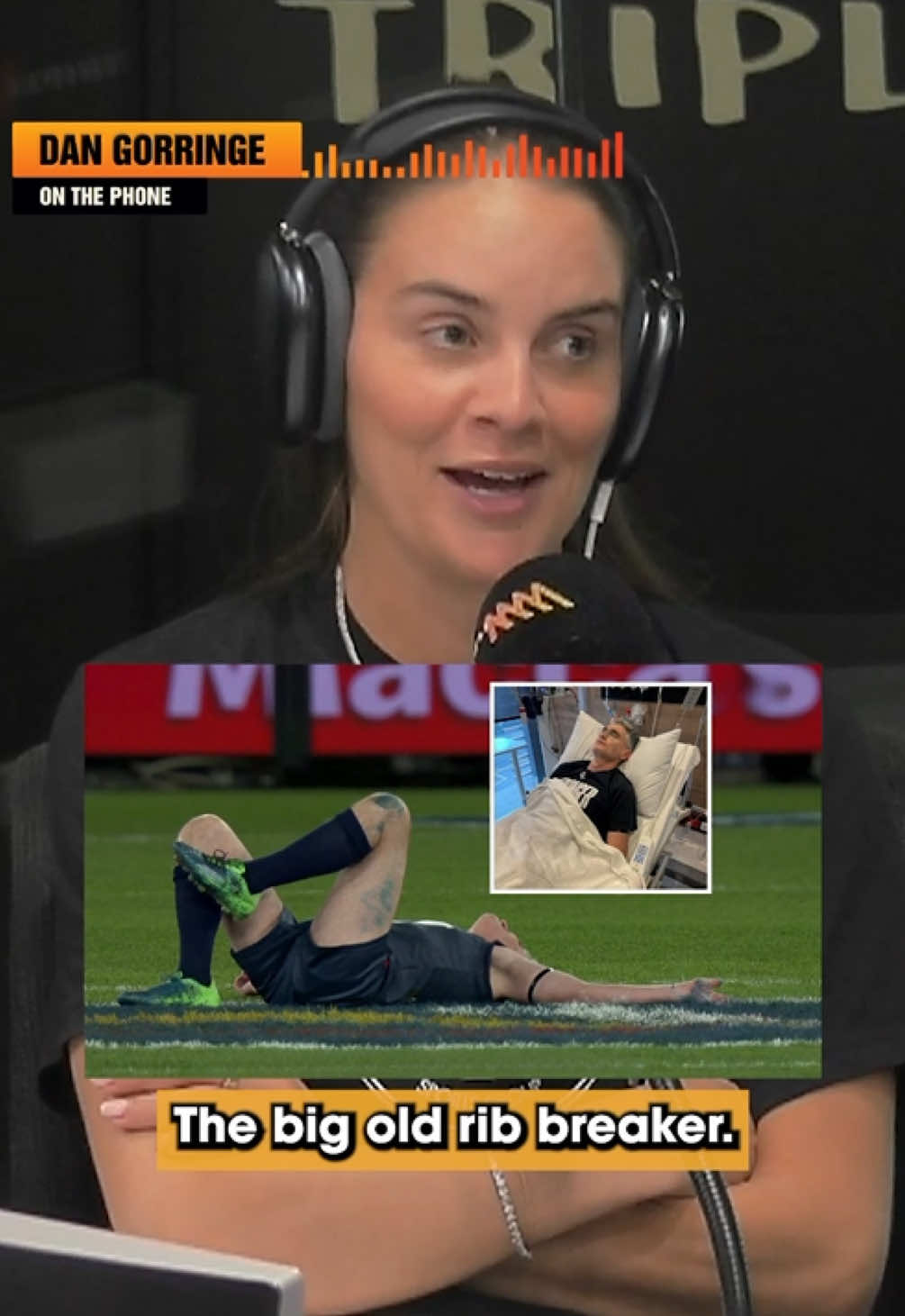 The rib breaker himself #danielgorringe sharing a heartfelt apology to @Dave Hughes #afl 