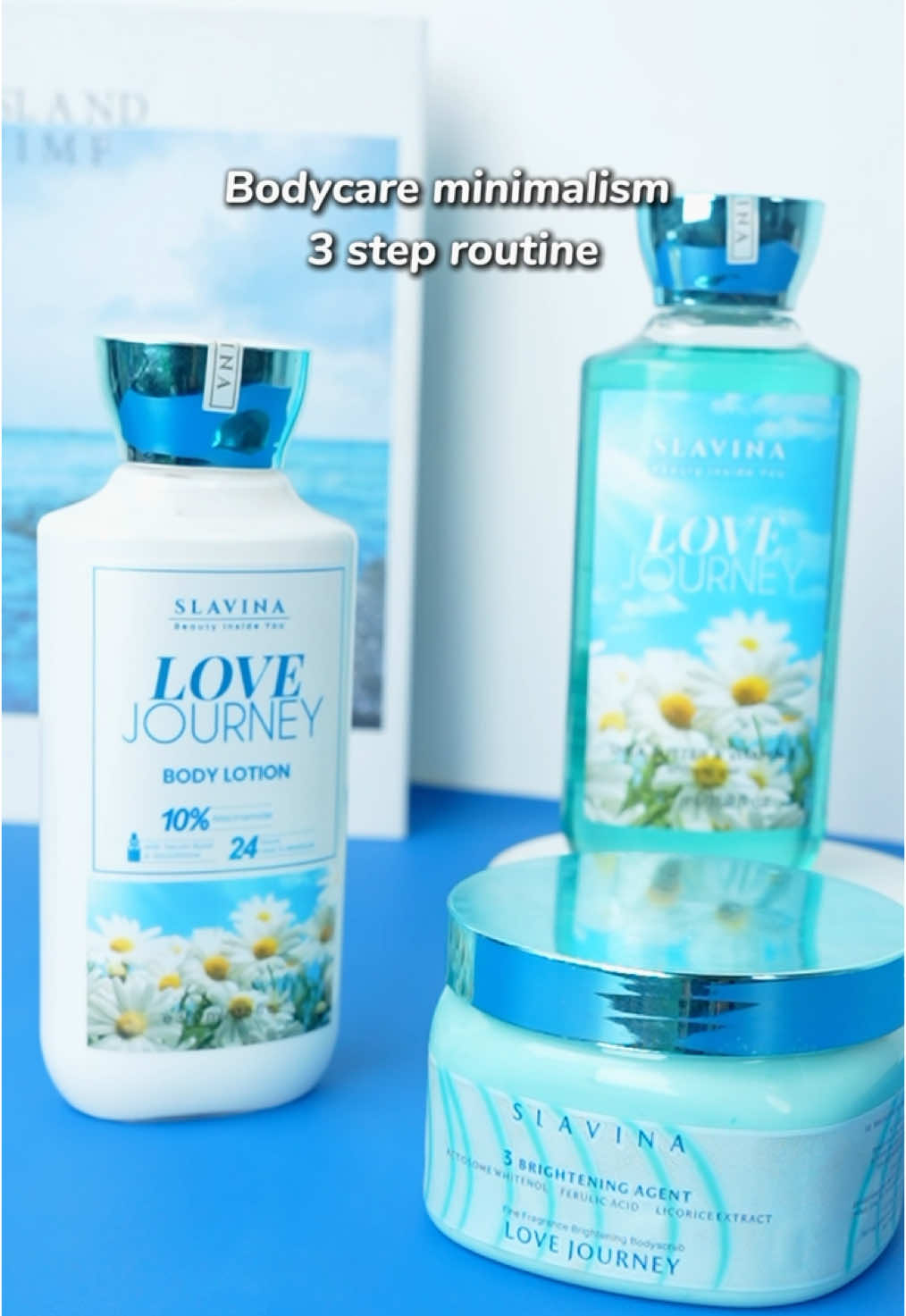 3 Step body care routine 🧚🏻‍♀️💋 #SlavinaIndonesia #bodylotion #bodycareroutine #bodycare #lotionviral #showergel #bodyscrub 