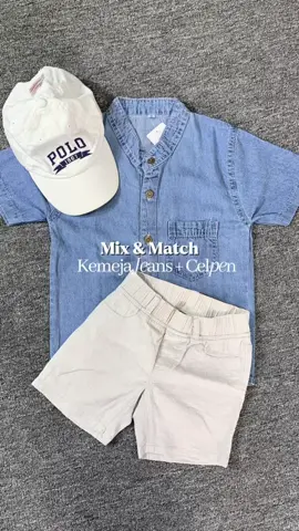Ootd anak cowok simple 🫧💫 #mixnmatch #kemejajeans #ootdanak #outfitanak #outfitsimple 