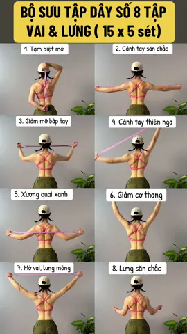 Dây số 8 này giúp định hình vai và cánh tay, tập luyện sẽ giúp bạn trẻ ra mười tuổi. Ai tập thì biết. #Tập luyện tại nhà #Lưng thanh thiếu niên #Dây kéo #Mở vai và lưng đẹp #Cải thiện tư thế còng lưng