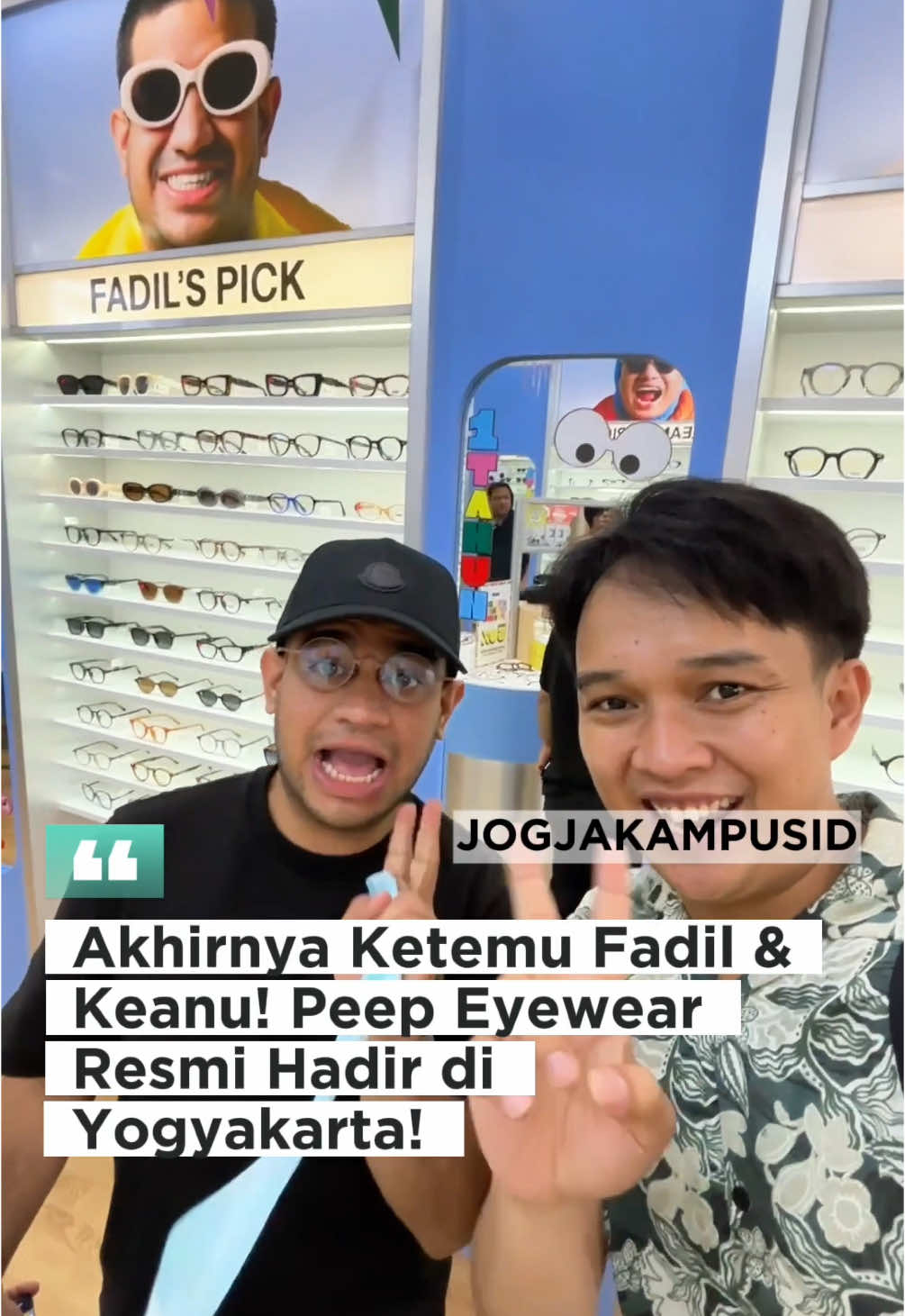 Sebuah ruang baru untuk kamu yang ingin tampil beda, percaya diri, dan penuh gaya. Peep Eyewear hadir di Yogyakarta! Bukan sekadar kacamata, tapi ekspresi diri yang bisa kamu pilih sesuai karaktermu. Mulai dari desain klasik yang elegan, sampai frame kekinian yang bold dan trendi – semua ada di sini. Kini saatnya Jogja punya tempat seru untuk menemukan look terbaikmu. Peep Eyewear, let’s see the world in your style! 👓💫 📍 Setutan Jl. Seturan Raya No. 12. Terletak di lantai 2 dari gedung Disclosure. 📍 Gejayan Jl. Affandi No. 6, Karang Gayam #jogjakampusid #keanu #fadiljaidi #peepeyewear @Fadil Jaidi @Keanuagl 