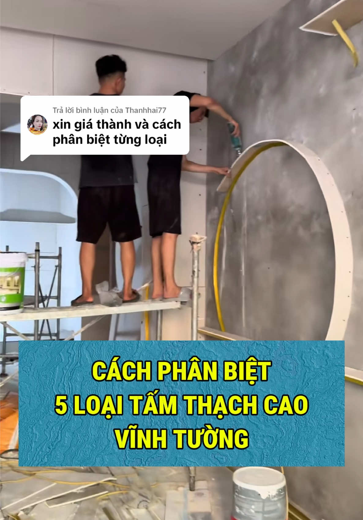 Trả lời @Thanhhai77 Cách phân biệt 5 loại tấm thạch cao Vĩnh Tường #thachcao #thicongnoithat #tranthachcao #noithathot  