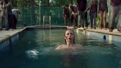 “Trapped in a murky swimming pool,#zombie #thriller #horror #fyp #shorts 