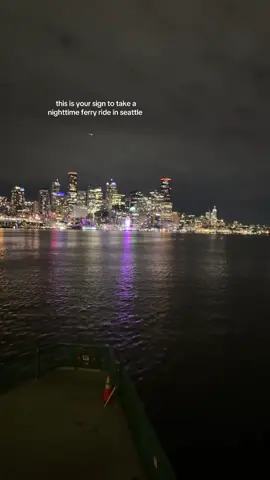 Seattle nighttime ferry ride is unmatched ✨ #seattle #ferry #downtownseattle #fyp #viral 