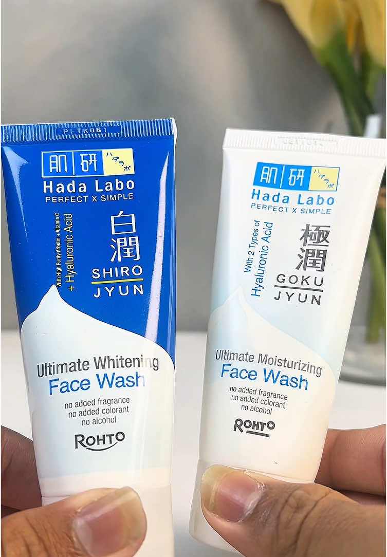 Ini dia perbedaan Hadalabo Gokujyun Face Wash & Hada Labo Shirojyun Face Wash 😍✨ #rohto #rohtoindonesia #hadalabo #hadalabofacewash #fyp 