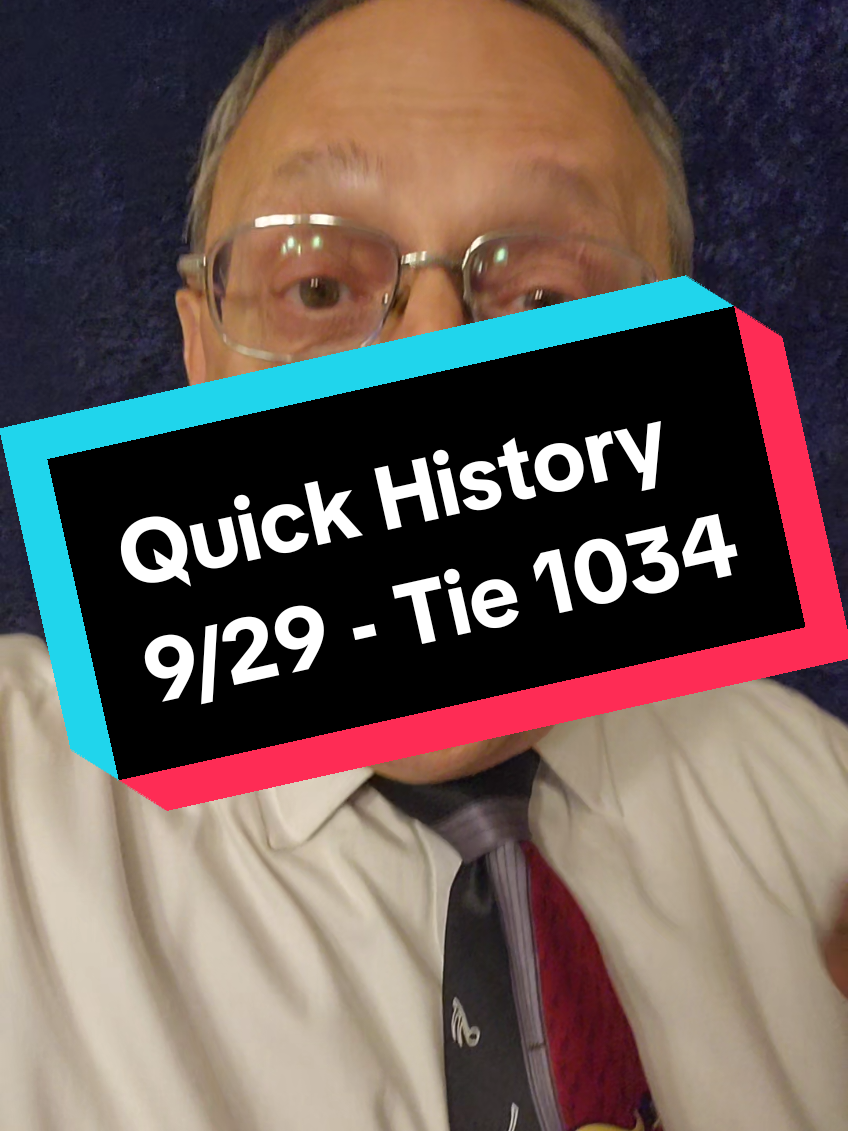 Quick history - 8/29 - Tie 1034.  History snapshot in a minute or less. #august29 #trivia #History 