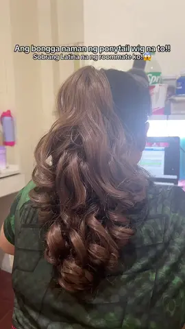 dili pd ta kaingon nga na stress ni syag study kay bongga man kaayog hair!hahaha #ponytailwig #curlywig #wig 