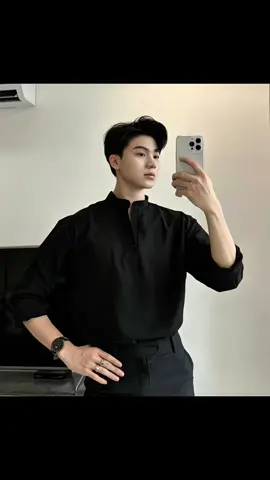 Áo sơ mi đũi cổ trụ tàu Classi Shit chất đũi xước 