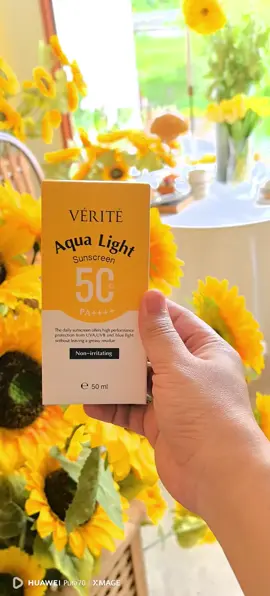 #Verite Aqua Light Multi-Protection Sunscreen SPF 50+ PA++++ 50ml #ครีมกันแดด ครีมกันแดด ปกป้องผิวจากรังสี UVA, UVB แสงสีฟ้าจากมือถือ