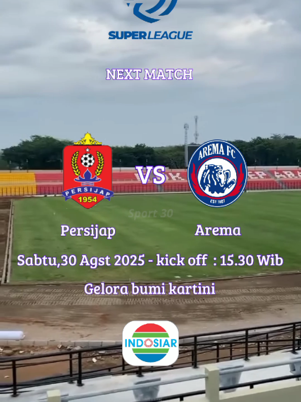 jadwal Indonesia super league pekan 4~ Persijap vs Arema FC#jadwalbola #sports #Soccer #viral #fyp 