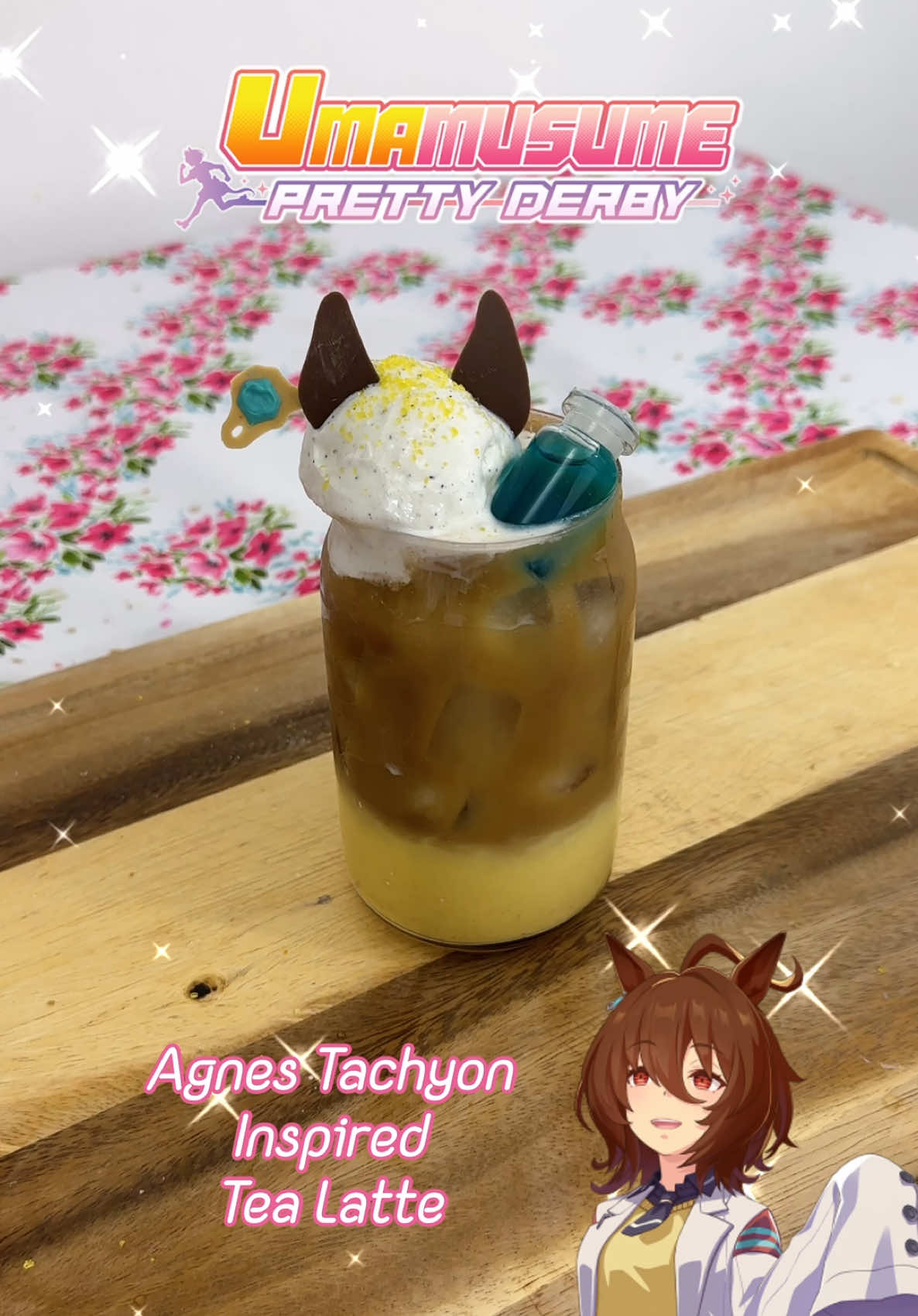 A sweet yet questionable looking drink🐴🧪 Note: Please do adjust the sugar levels to your own preference‼️ #umamusume #umamusumeprettyderby #agnestachyon #prettyderby #animefood 