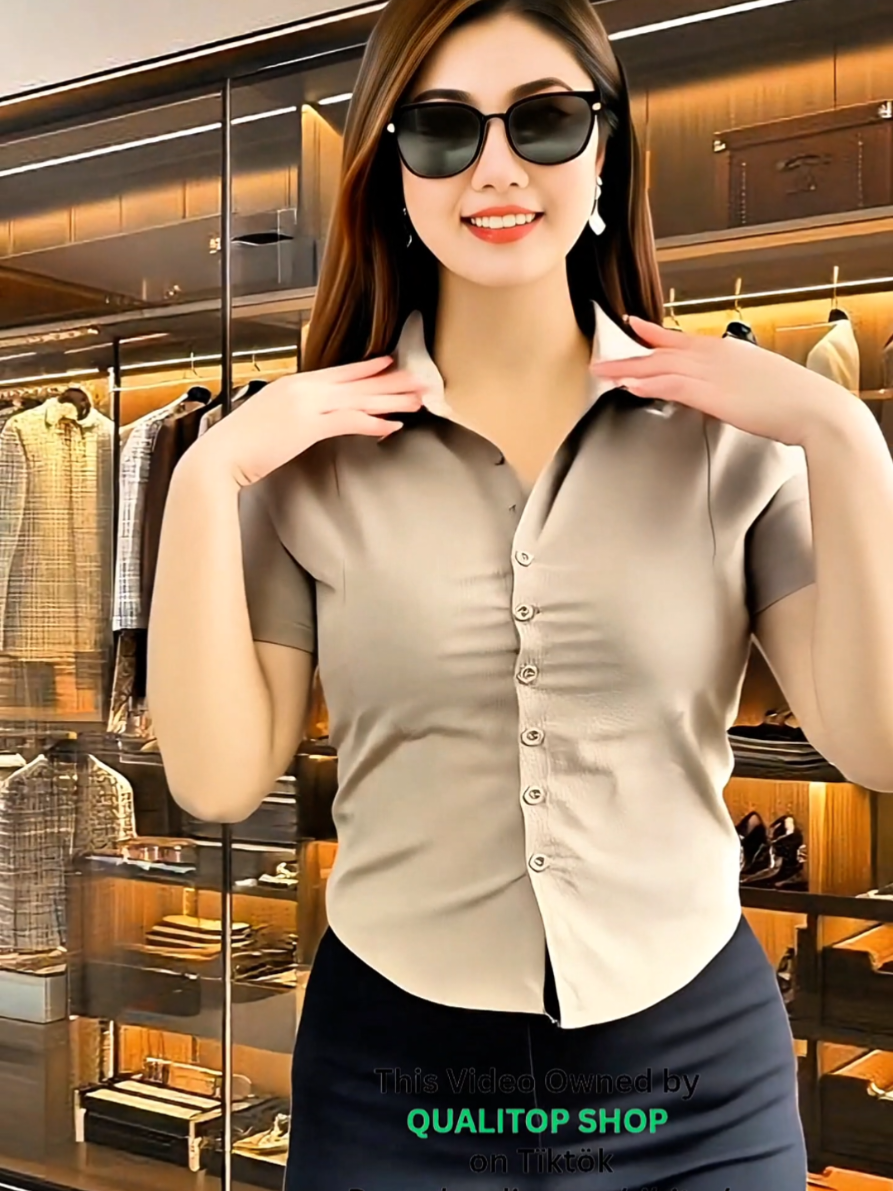Women's college style white shirt PoLo neck short sleeved top Womenswear Blouse. #polo #womensfashion #blouse #newtrend #poloshirt 